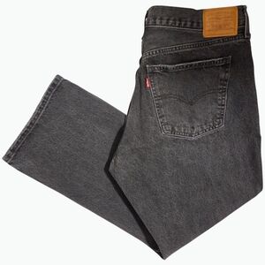 Levi’s Premium Middy Ankle Bootcut Jeans – Black Distressed – Size 33